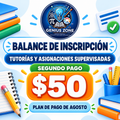 Saldo de balance del plan de pago para la Inscripción agosto-mayo 2027
